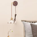 Axyaa Nordic Modern Ceramic Wood Wall Light Sconce adjust Study Bar Aisle Bedroom Lamp