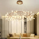 Axyaa Nordic Firefly LED Chandelier in Rose Gold/Black for Dining Room & Restaurant