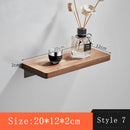 Axyaa Walnut Wall Mirror Desk Storage Rack: Compact, Stylish Bathroom Storage Solution