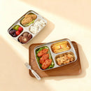 Axyaa Stainless Steel Kids Dinner Plate with Dividers Large Capacity Dishes