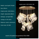 Axyaa Acrylic Leaf LED Chandelier Dimmable Light for Luxury Living Room Home Decor