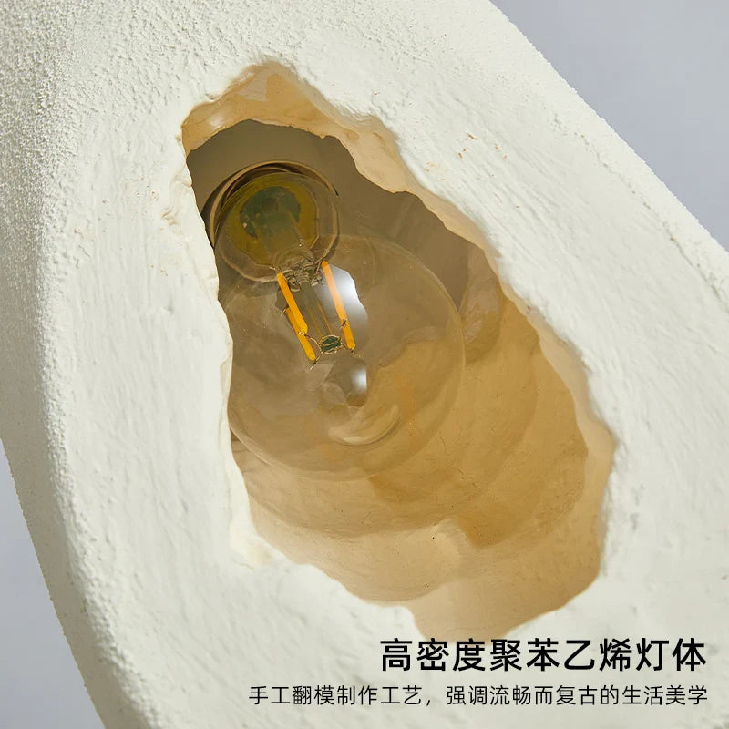 Axyaa Wabi Sabi Wind Chandelier: Handmade Cement LED Fixture for Creative Home Decor