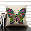 Axyaa Butterfly Linen Cushion Cover - Home Decor Pillowcase for All Seasons