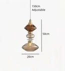 Axyaa Luxury Crystal Glass Chandelier LED Pendant Lamp for Hotel Restaurant & Cafe