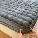 Axyaa Long Hair Fleece Bed Cover for Double Bed