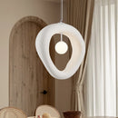 Axyaa White Wabi Sabi Chandelier, LED Nordic Pendant Lights for Dining Room