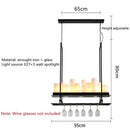 Axyaa Iron Art Glass Candle Chandelier for Home, Restaurant, Kitchen - LED Pendant Lighting