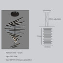 Axyaa Fishbone LED Pendant Light: Modern Nordic Chandelier for Home, Restaurant, and Loft