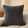 Axyaa Corduroy Chain Pattern Cushion Cover - Soft Fluffy Pillow Case for Home Decor