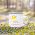 Enamel French Printed Coffee Cup with Handle - Best Thanks Gift for Atsem by Axyaa