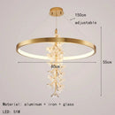Axyaa Crystal Trumpet Flower Chandelier - Modern Minimalist Living Room Lighting