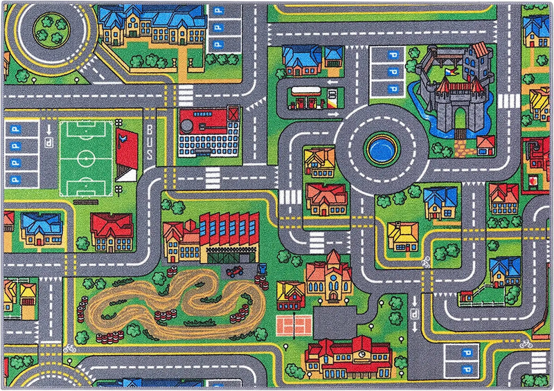 Axyaa Kids' Car Rugs: Non-Slip Room Play Mats for Boys and Girls