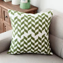 Axyaa Green Geometric Embroidered Cushion Cover 45x45cm