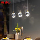 Axyaa Crystal LED Pendant Chandelier: Nordic Iron Lighting Fixture for Home Decor & Aesthetics