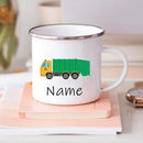 Axyaa Personalized Car Name Mug for Kids - Children's Hot Chocolate Cup With Handle