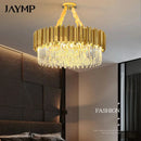 Axyaa Crystal LED Chandelier: Luxury Nordic Living Room Pendant Lamps
