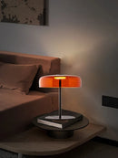 Axyaa Glass Amber Green LED Table Lamp for Luxurious Living Spaces