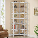 Axyaa Industrial 7-Tier Corner Bookcase for Stylish Storage and Display
