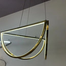Axyaa Semi-Circular LED Pendant Light - Stainless Steel Chandelier for Home and Hotel