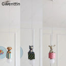 Axyaa Kids Animal Pendant Lamp: Rabbit Lion Cat Ceiling LED Lighting Gift