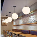 Axyaa Nordic Glass Pendant Lights Round White Ball Luminaires for Home Decoration