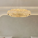 Axyaa Luxury Gold LED Crystal Chandeliers for Living & Dining Room