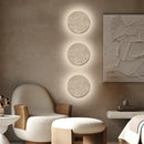 Axyaa Yellow Travertine Stone LED Wall Light Fixture for Home Interior.