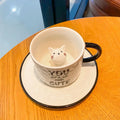 Axyaa Cute Kitten Ceramic Cat Claw Cup, 3D Coffee Cup 220ml