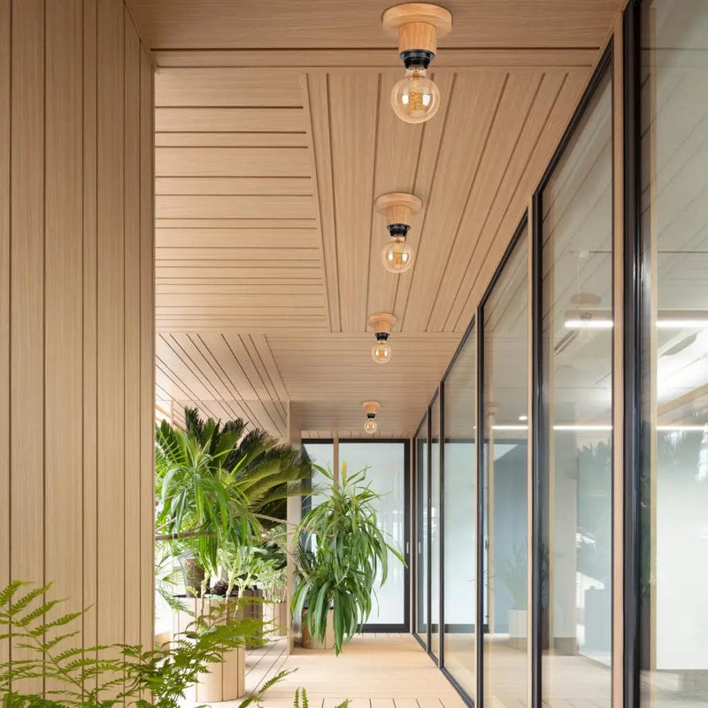 Axyaa Nordic LED Pendant Light Iron Wooden Minimalist Ceiling Fixture
