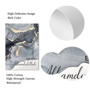 Islamic Bismillah Alhamdulillah Blue Gray Gold Marble Canvas Wall Art by Axyaa