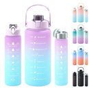 Axyaa Gradient Color Sports Water Bottle with Straw and Handle