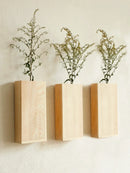 Wooden Wall-Mounted Vases by Axyaa: Minimalist Decor for Indoor Succulents or Artificial Flowers