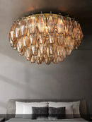 Axyaa Black Chrome LED Chandelier for Dining Room