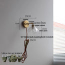 Axyaa Copper Base LED Wall Sconce, Pull Chain Switch, Clear Glass, Nordic Modern Rotation
