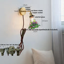 Axyaa Flower Glass LED Wall Sconce Pull Chain Switch Rotatable Mirror Light