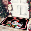 Axyaa Christmas Welcome Mat with Santa Snowman Car Print