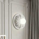 Axyaa Retro Round Milk White Glass Bedside Wall Lamp
