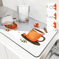 Thanksgiving Watercolor Coffee Drying Mat by Axyaa - Non-Slip Absorbent Kitchen Mat