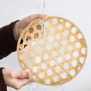 Axyaa Bamboo Round Sieve Basket: Handwoven Eco-Friendly Decorative Storage Organizer