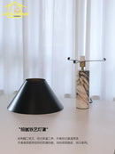 Axyaa Marble Table Lamp LED E27 Minimalist Desk Light for Living Room Bedroom