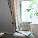 Axya Daisy Print Tassel Cotton Linen American Kitchen Curtain