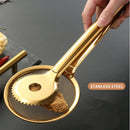 Axyaa Golden Mesh Food Tong Filter Spoon Colander BBQ Clip Kitchen Utensil