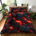 Axyaa Fantasy Red Glow 3D Printed Duvet Cover Set with Soft Brushed Bedding