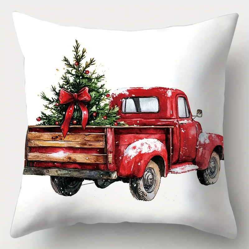 Axyaa Christmas Printed Pillow Cover Set for Festive Home Decor
