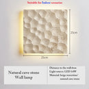 Axyaa Travertine Stone Wall Sconce Light for Indoor/Outdoor, Natural Stone Lamp for Home and Garden