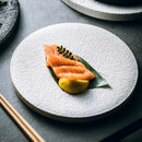 Axyaa Matte Ceramic Round Flat Plate for Molecular Cuisine and Dining