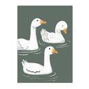 Axyaa Funny Green Goose Canvas Wall Art for Nursery & Home Decor