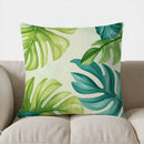 Axyaa Tropical Banana Leaf Pattern Throw Pillow Cover for Sofa, Bedroom, Car