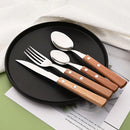 Axyaa Wooden Handle Stainless Steel Cutlery Set