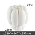 Axyaa White Resin Vase Petal Ornament Artistic Flower Vessels Decor Dried Flower Vases